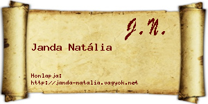 Janda Natália névjegykártya